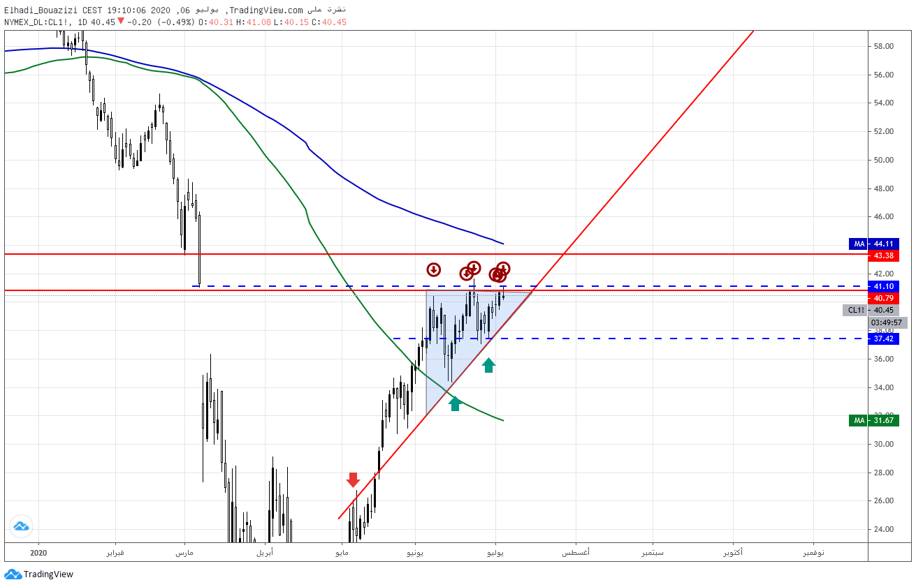 WTI OIL DAILY الرسم البياني للنفط الخام