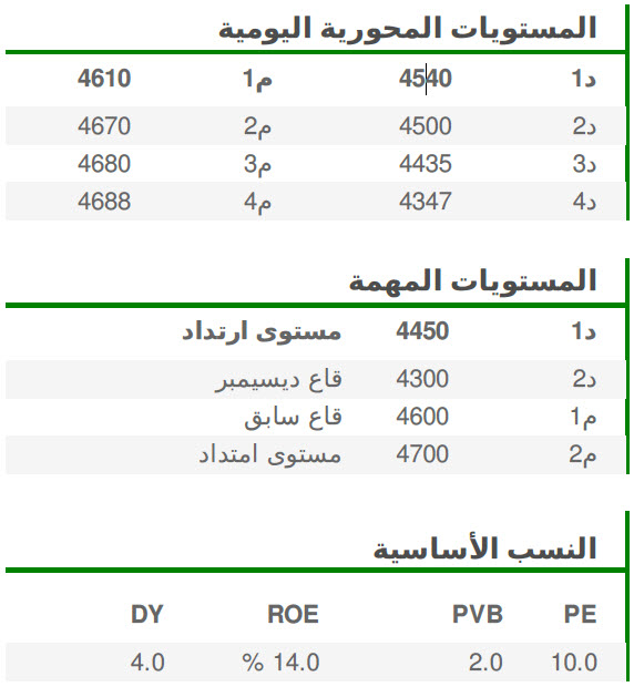 المستويات المحورية اليومية